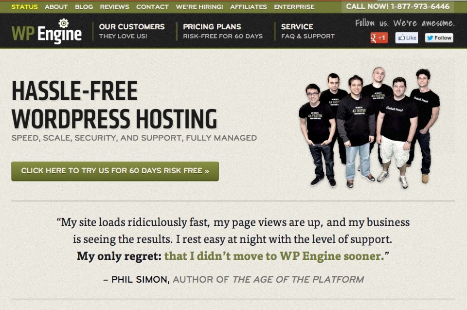 WP Engine Homepage